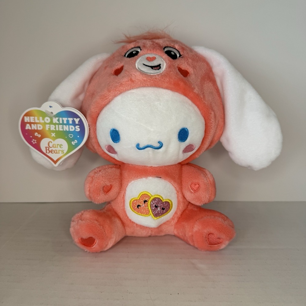 Sanrio Hello Kitty x Care Bears‎ Cinnamoroll Plush 9 inch NWT Pink Hearts